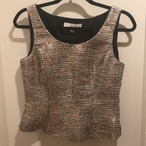 Tags to silver/blush/black metal tweed shell